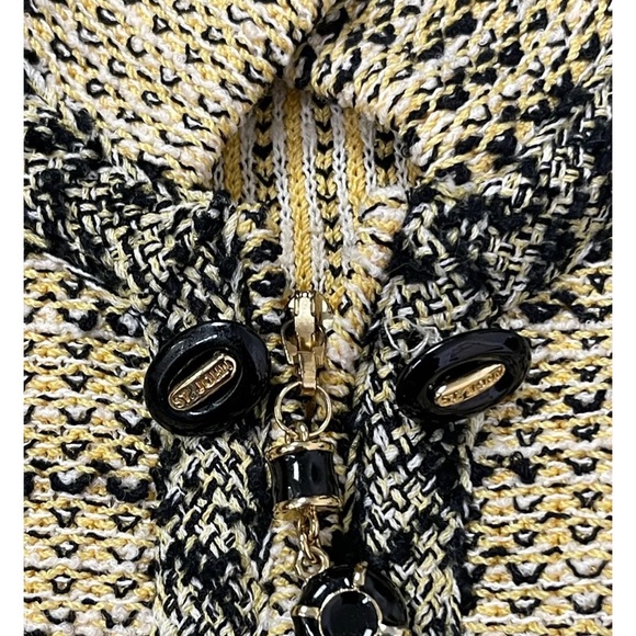 St John Marie Gray Knit Suit Jacket & Pencil Skirt 2pc Yellow Black Sz 6 - Picture 5 of 8